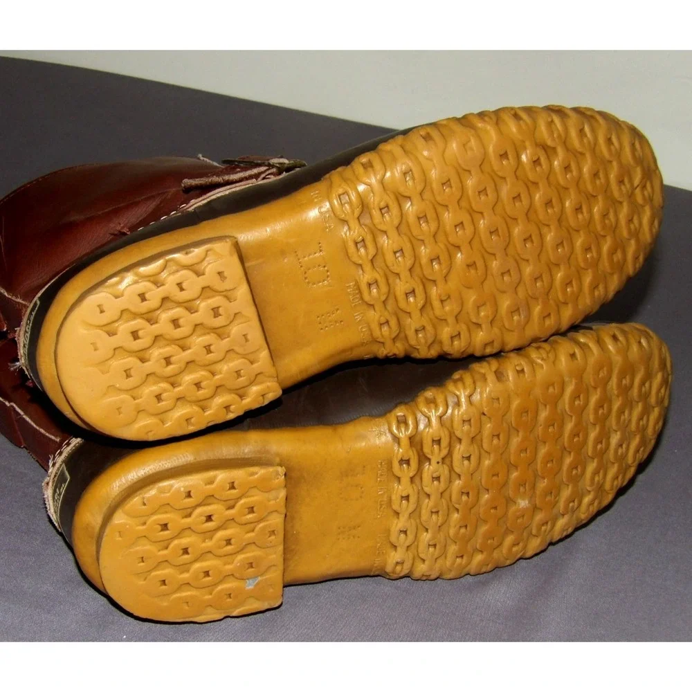 L.L. Bean Vintage Brown Buckle MAINE Hunting Show Duck Boots Men's 10M